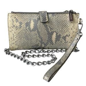 Michael Kors Snake Embossed Metallic Clutch | Reworked Chain Strap, Y2K Mini Bag